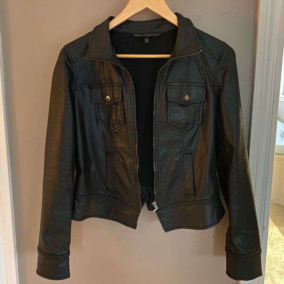 White House Black Market Coated denim jacket. - Picture 3 of 6